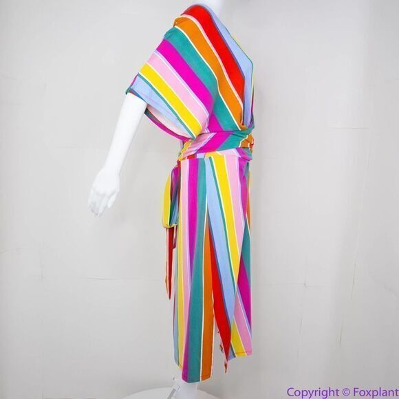 NEW Eloquii Rainbow Wrap Around Dress, size 22 - Picture 15 of 16